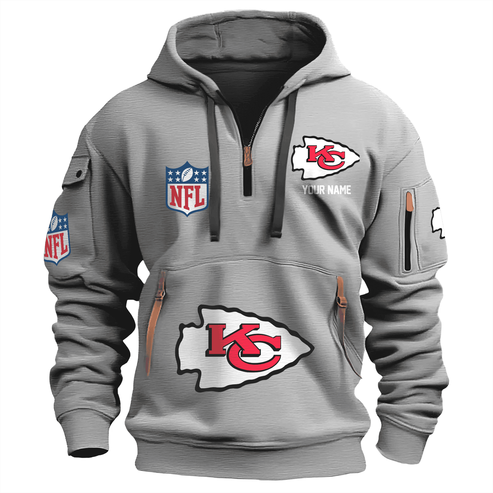Kansas City Chiefs Premium Nfl Quarter Zip Hoodie