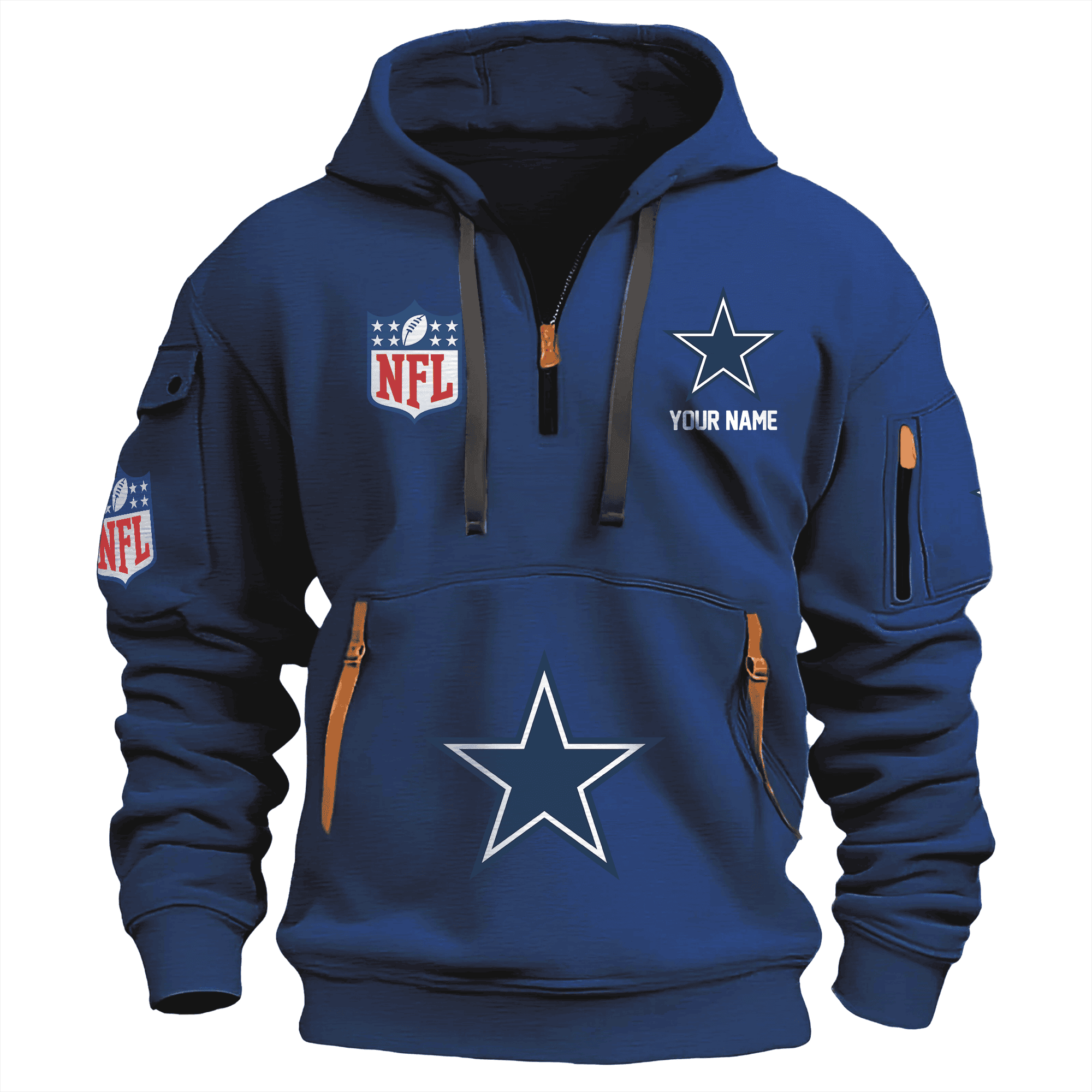 Dallas Cowboys Premium Nfl Quarter Zip Hoodie