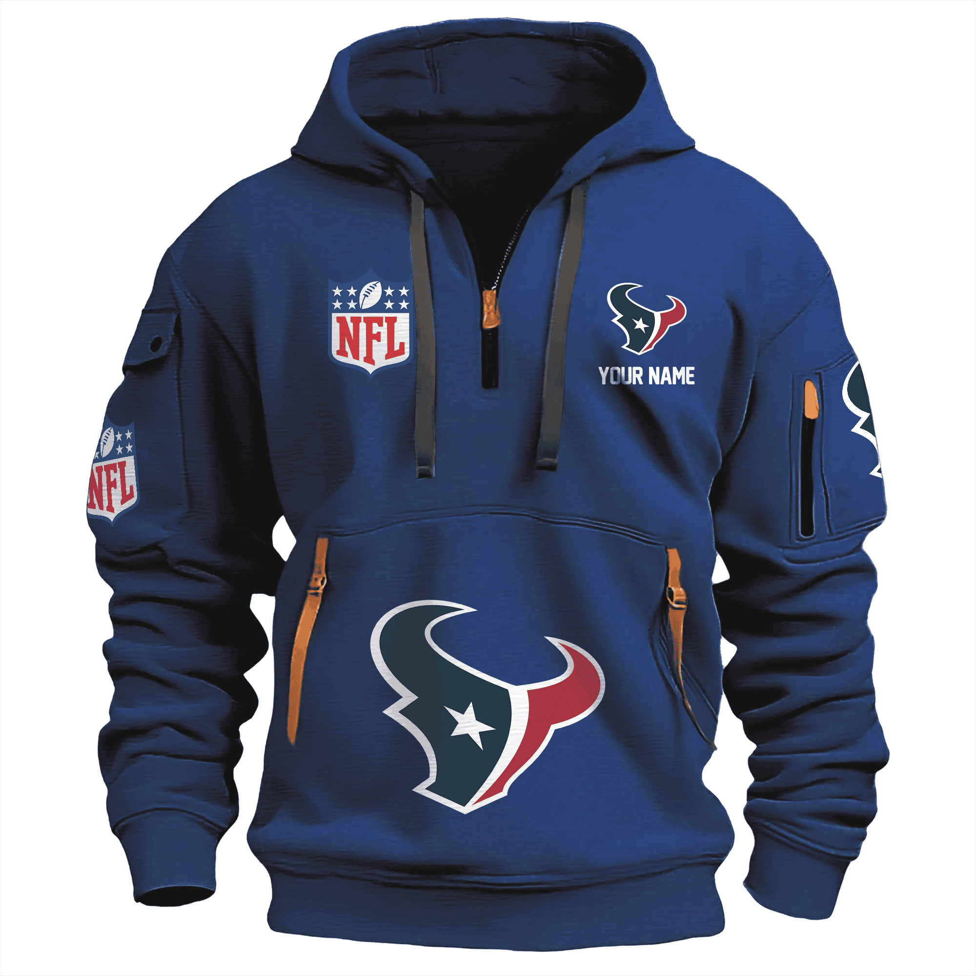 Houston Texans Premium Nfl Quarter Zip Hoodie