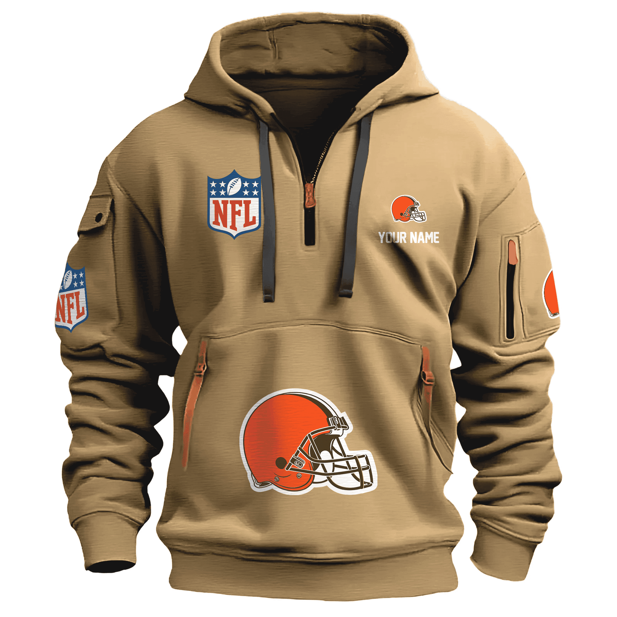 Cleveland Browns Premium Nfl Quarter Zip Hoodie All Color