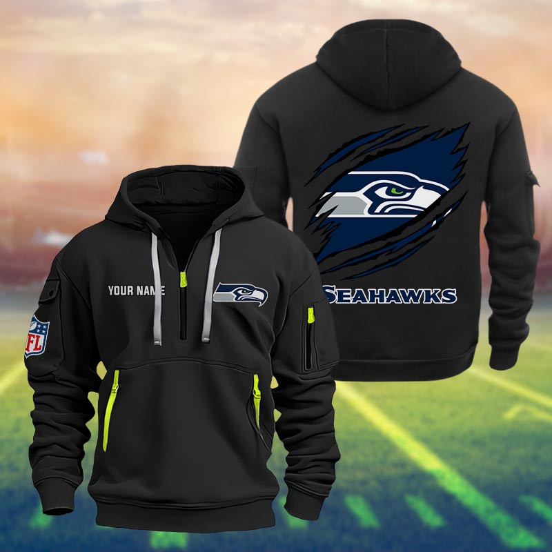 Seattle Seahawks Heavy Quarter Zip Hoodie