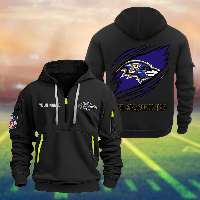 Baltimore Ravens Heavy Quarter Zip Hoodie