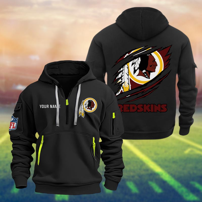 Washington Redskin Heavy Quarter Zip Hoodie