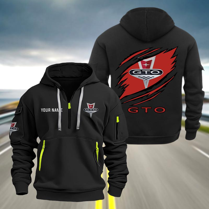 Pontiac Gto Heavy Quarter Zip Hoodie