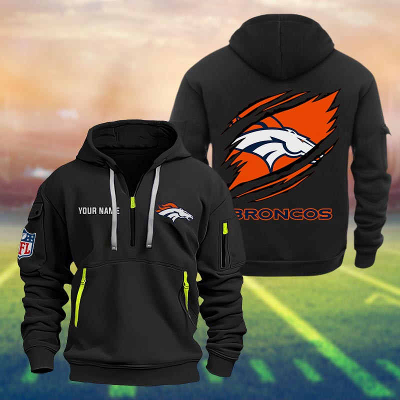 Denver Broncos Heavy Quarter Zip Hoodie