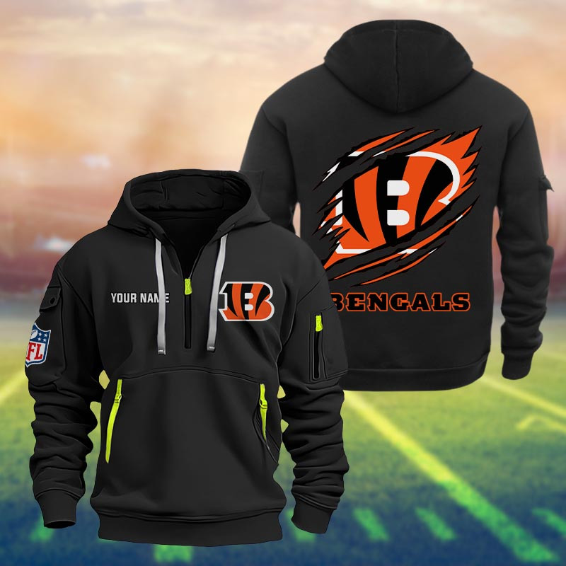 Cincinnati Bengals Heavy Quarter Zip Hoodie