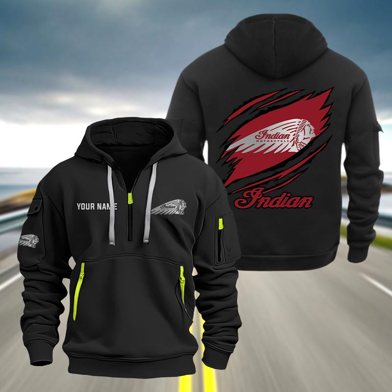 Indian Heavy Quarter Zip Hoodie