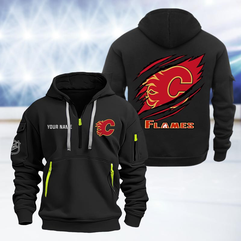 Calgary Flames Heavy Quarter Zip Hoodie