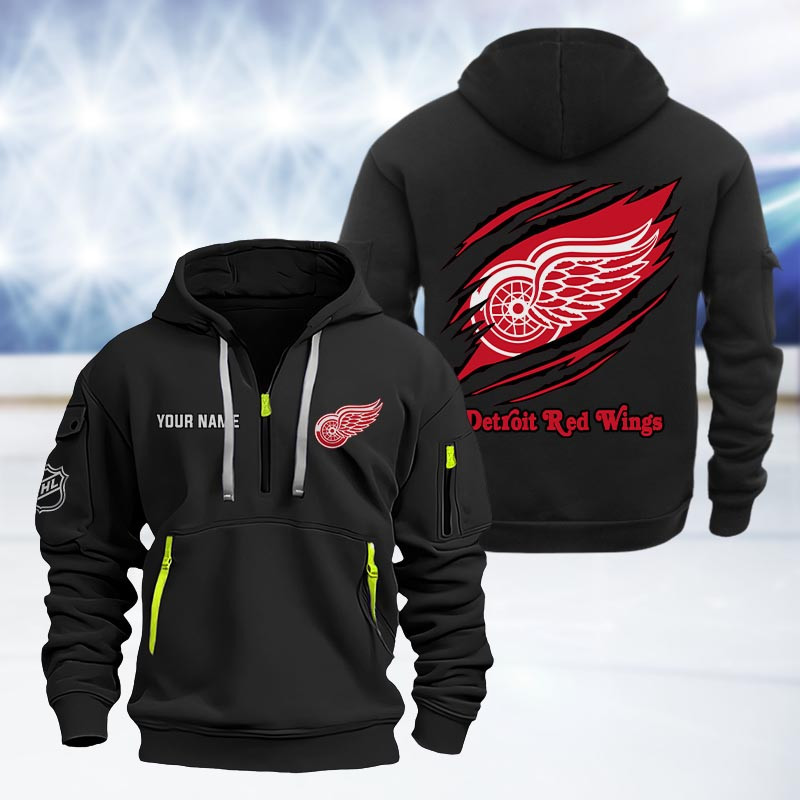 Detroit Red Wings Heavy Quarter Zip Hoodie