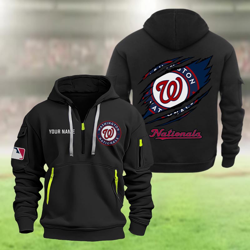 Washington Nationals Heavy Quarter Zip Hoodie