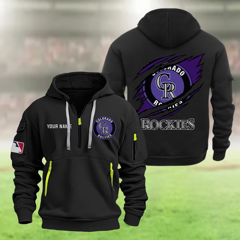 Colorado Rockies Heavy Quarter Zip Hoodie