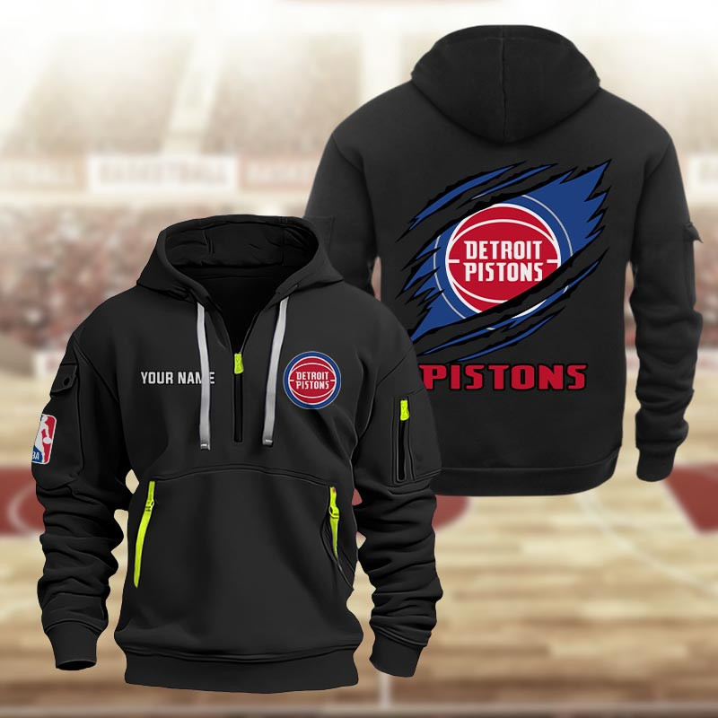 Detroit Pistons Heavy Quarter Zip Hoodie