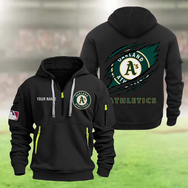 Oakland Athletics Heavy Quarter Zip Hoodie