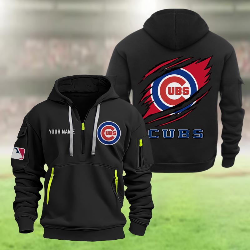 Chicago Cubs Heavy Quarter Zip Hoodie