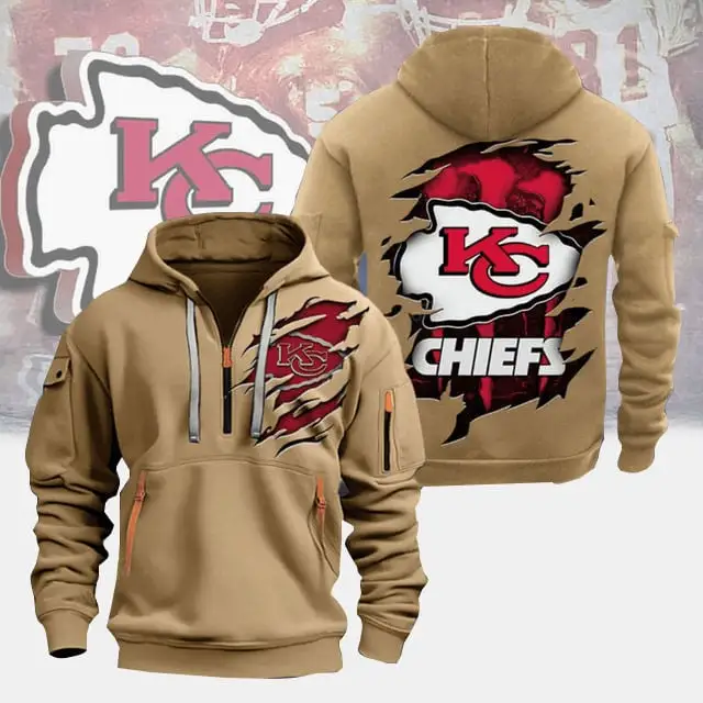Kansas City Chiefs Special Custom Quarter Zip Hoodie For Fans