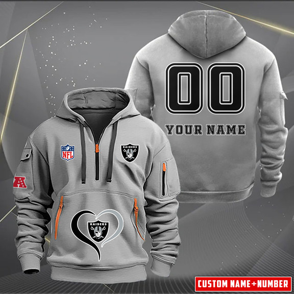 Las Vegas Raiders New Personalized Quarter Zip Hoodie For Women Men