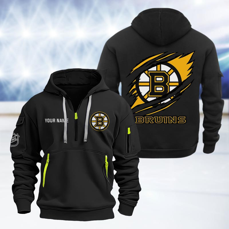 Boston Bruins Heavy Quarter Zip Hoodie