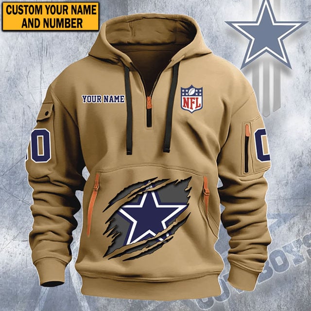 Dallas Cowboys New Personalized Quarter Zip Hoodie Limited Edition