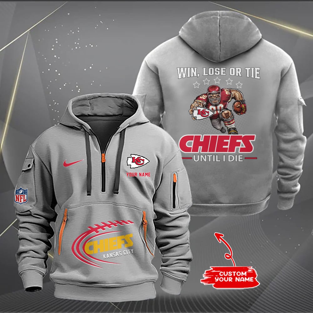 Kansas City Chiefs New Personalized Quarter Zip Hoodie For Women Men