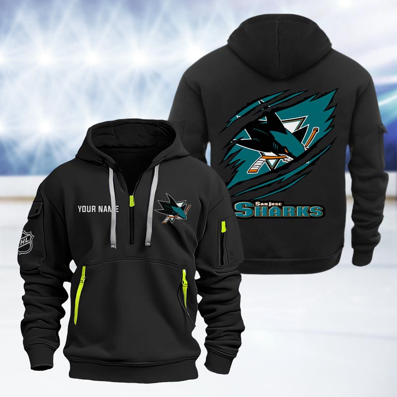 San Jose Sharks Heavy Quarter Zip Hoodie