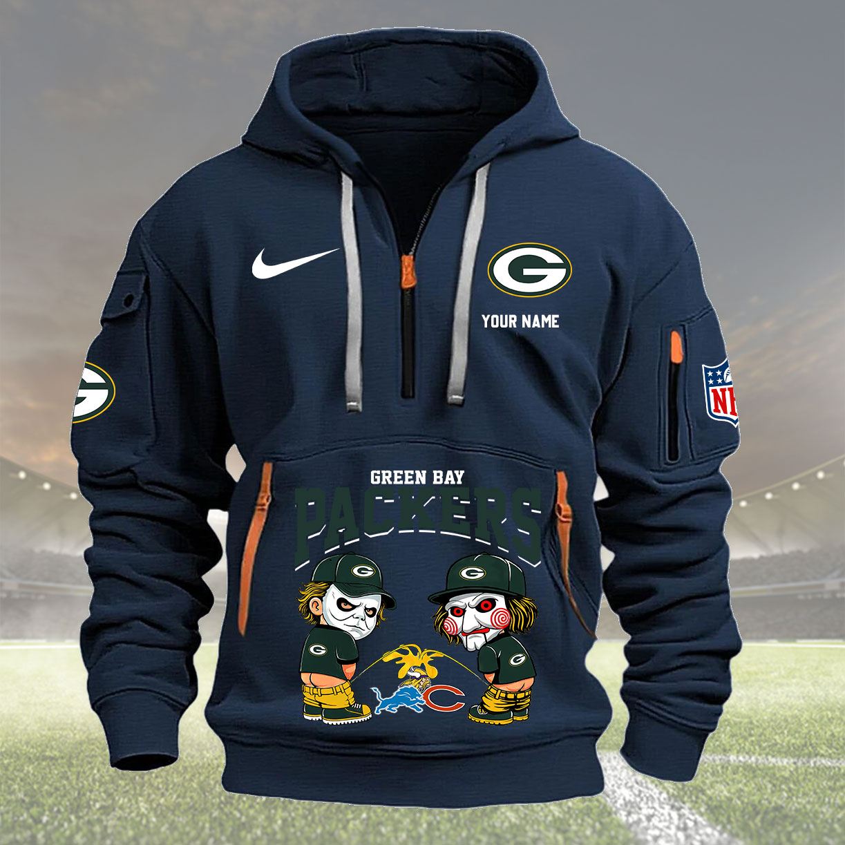 Green Bay Packers Personalized Quarter Zip Hoodie New Collection
