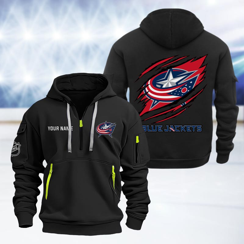 Columbus Blue Jackets Heavy Quarter Zip Hoodie