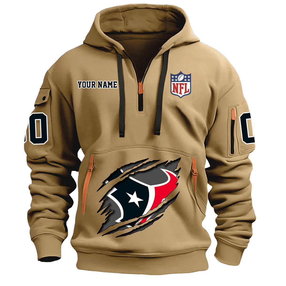 Houston Texans New Personalized Quarter Zip Hoodie Limited Edition