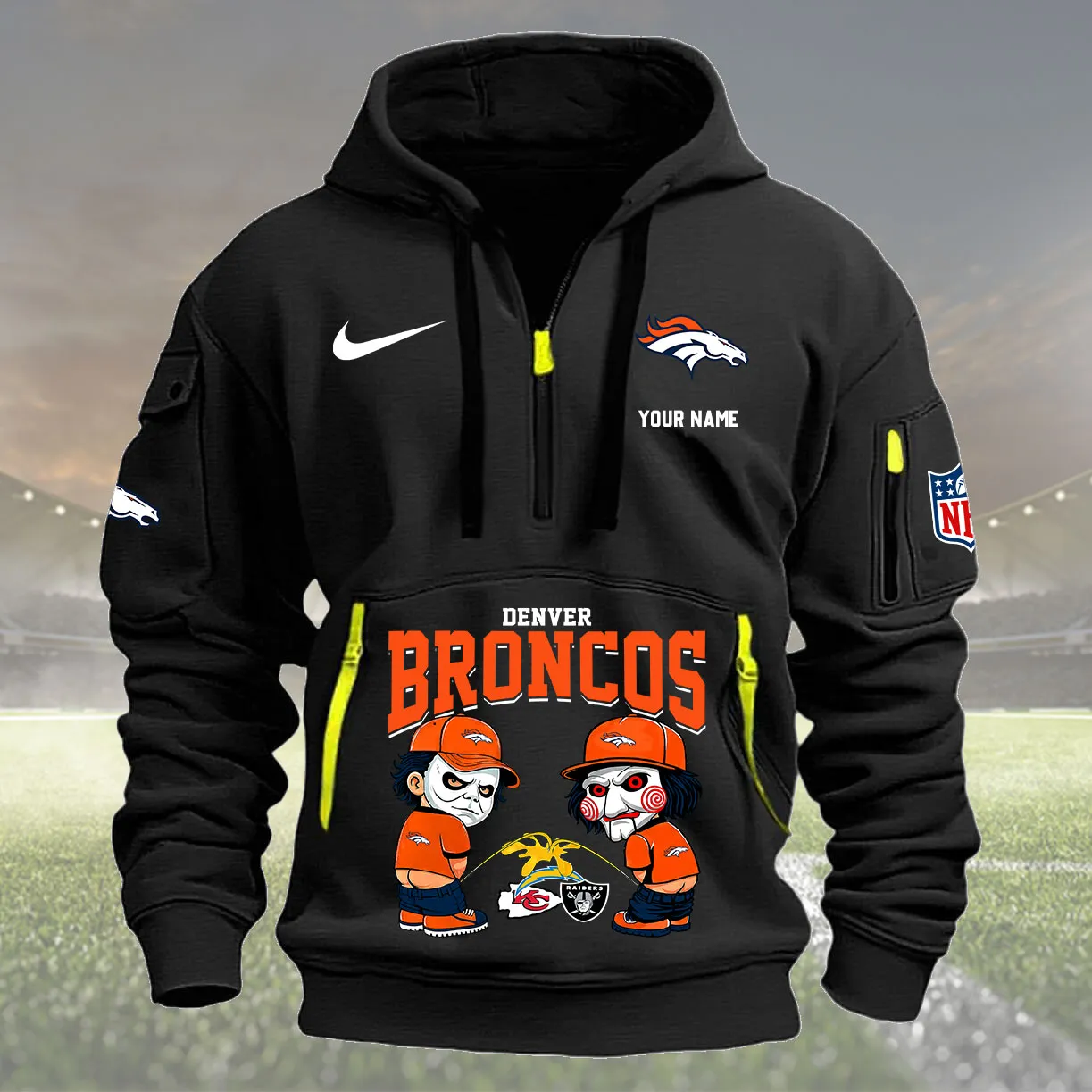 Denver Broncos Personalized Quarter Zip Hoodie New Collection