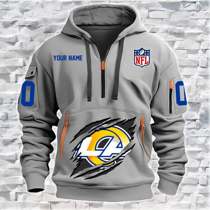 Los Angeles Rams New Personalized Quarter Zip Hoodie Limited Edition