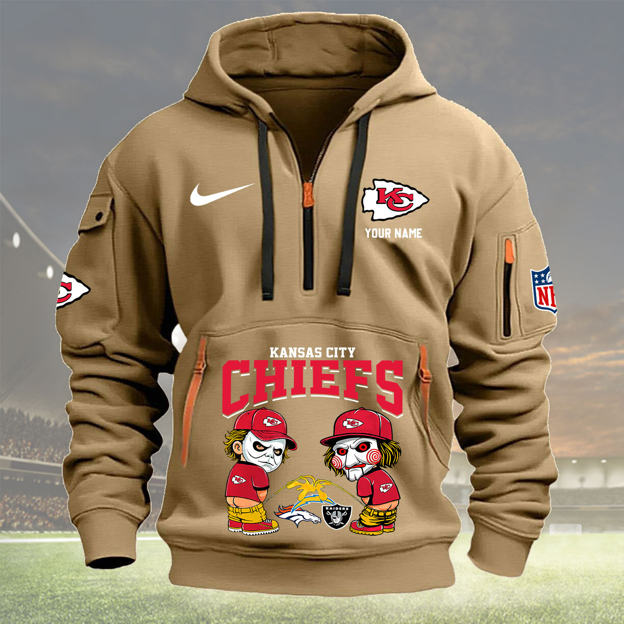 Kansas City Chiefs Personalized Quarter Zip Hoodie New Collection