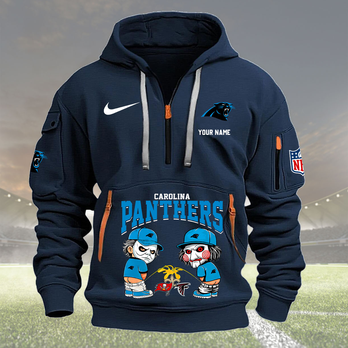 Carolina Panthers Personalized Quarter Zip Hoodie New Collection