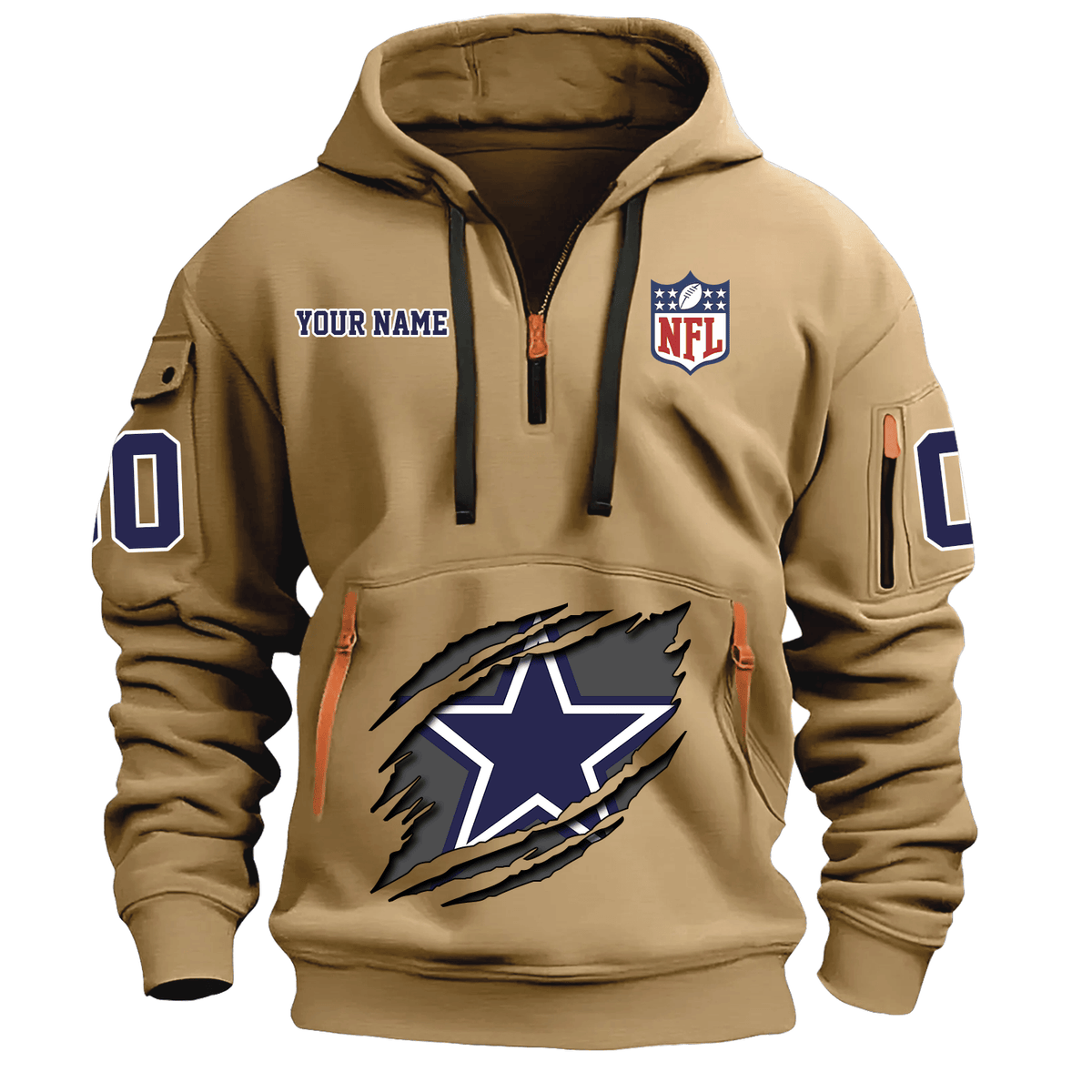 Dallas Cowboys Special Custom Quarter Zip Hoodie For Fan