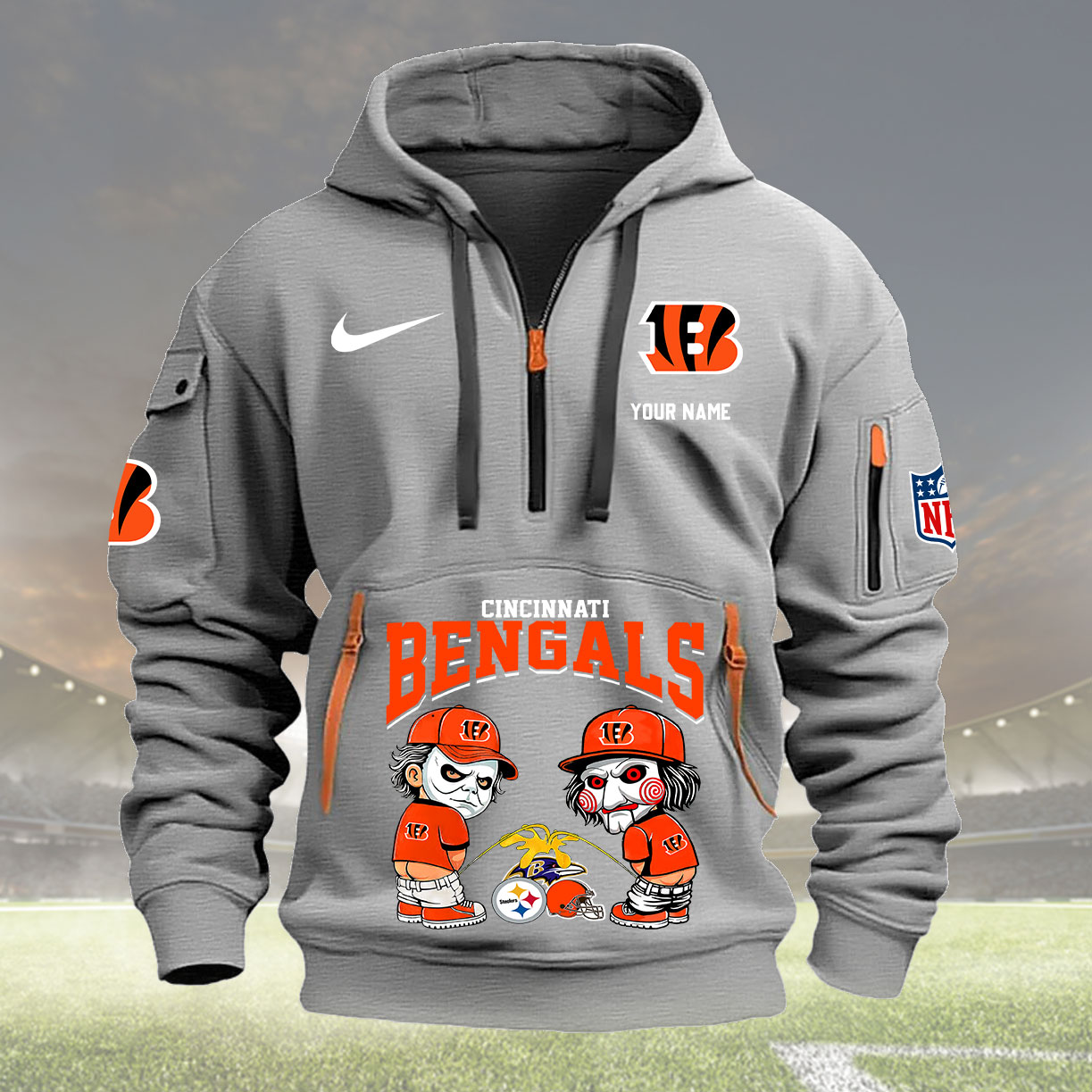 Cincinnati Bengals Personalized Quarter Zip Hoodie New Collection
