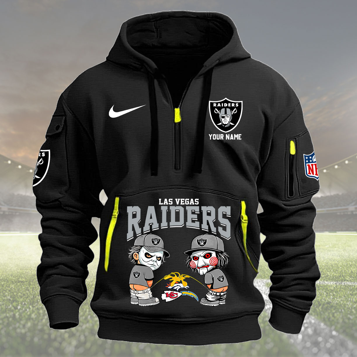 Las Vegas Raiders Personalized Quarter Zip Hoodie New Collection