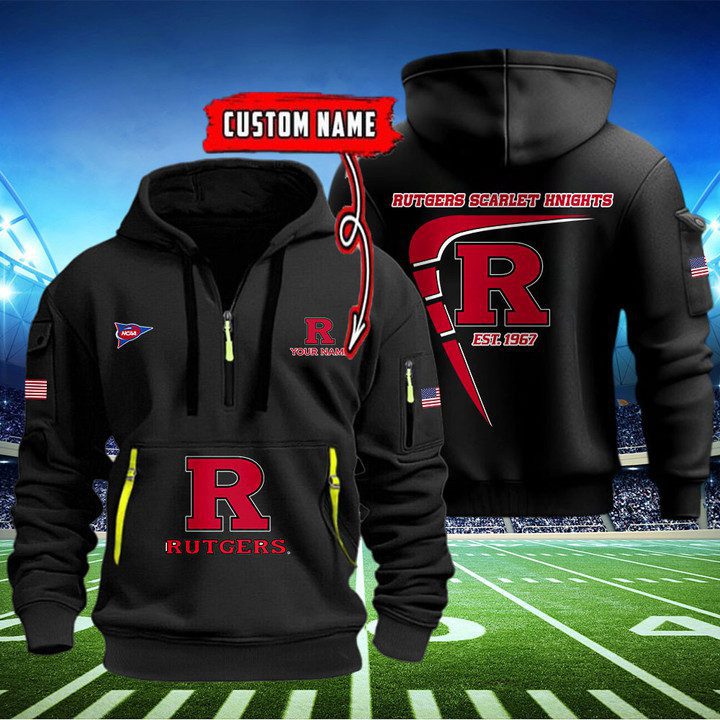 Rutgers Scarlet Knights Quarter Zip Hoodie Best Gifts For Ncaa Fans Fans