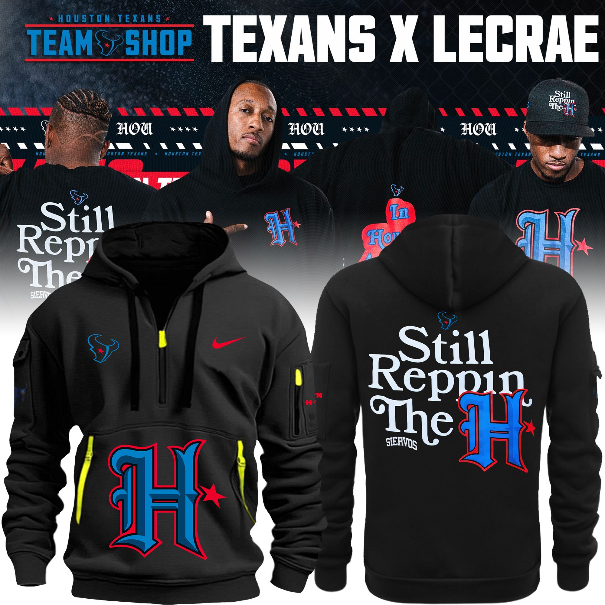 Houston Texans Quarter Zip Hoodie For Men Women