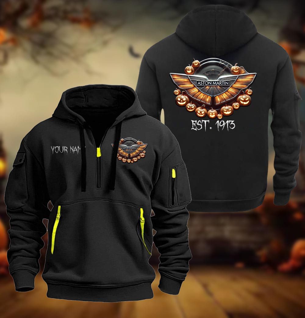 Aston Martin Halloween Style Spooky Season Quarter Zip Hoodie