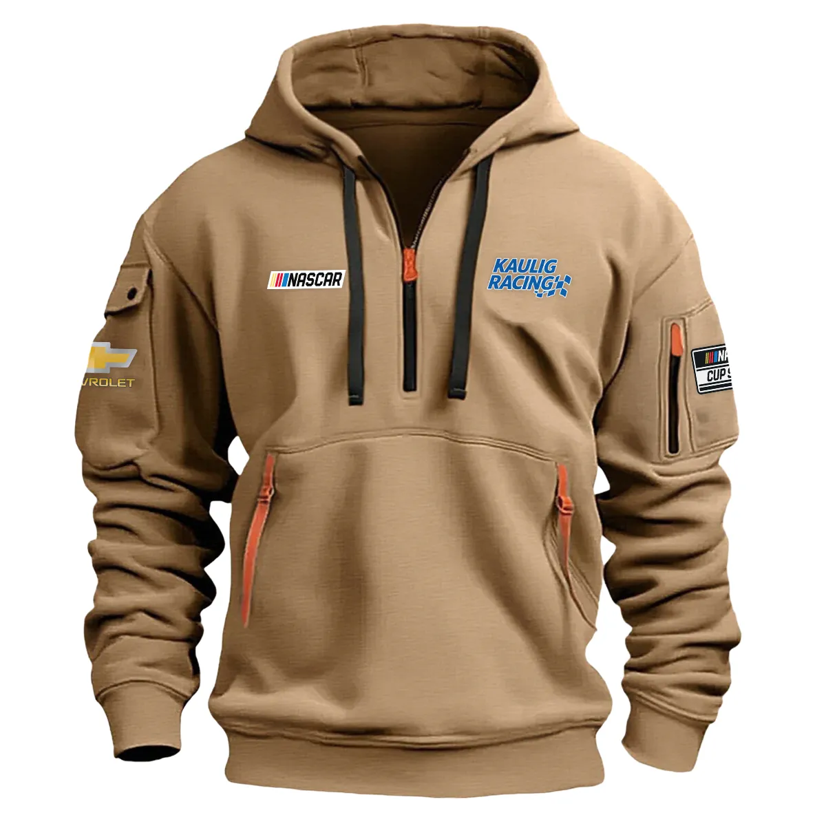 Kaulig Racing Nascar Cup Series Color Khaki Quarter Zip Hoodie