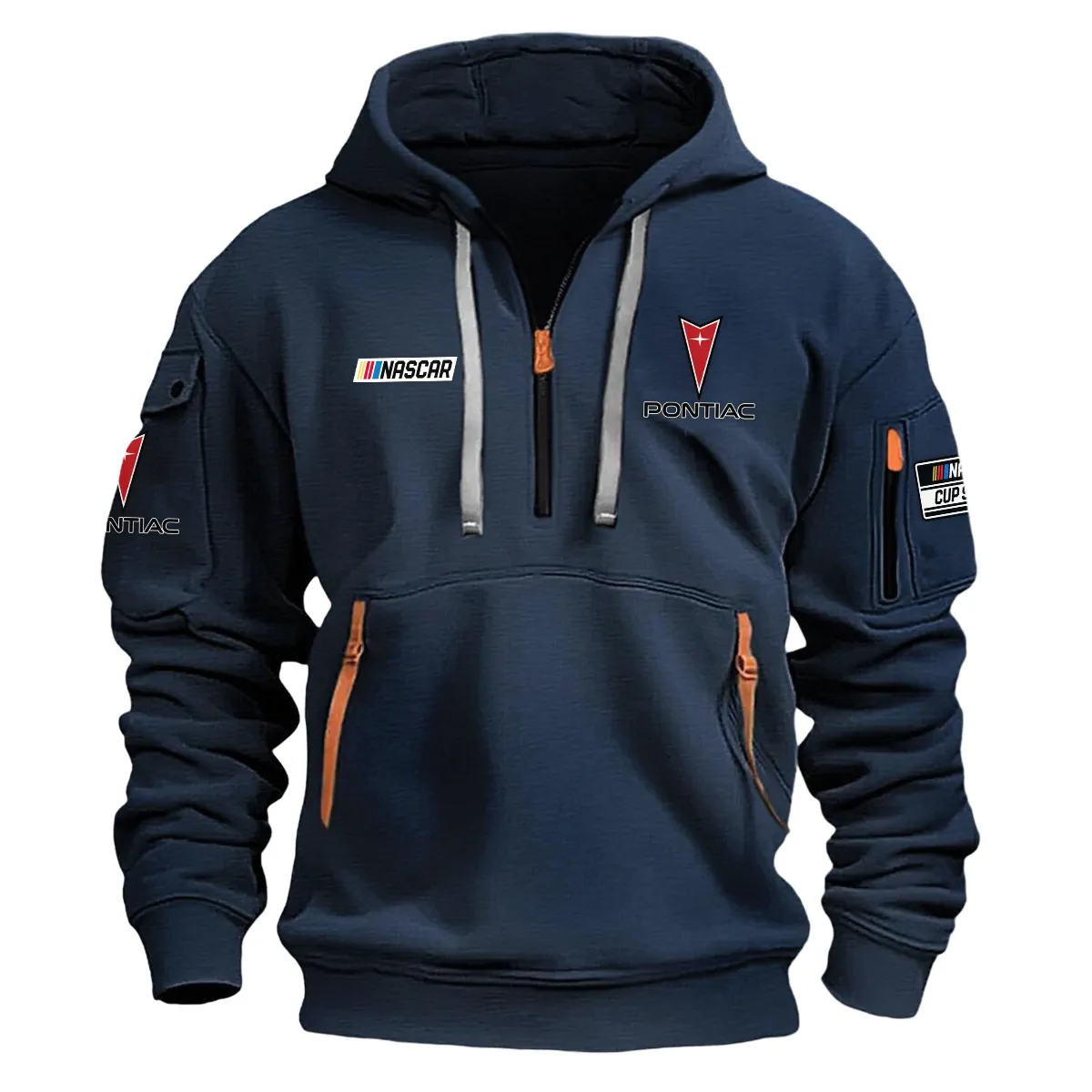 Pontiac Nascar Cup Series Color Navy Quarter Zip Hoodie