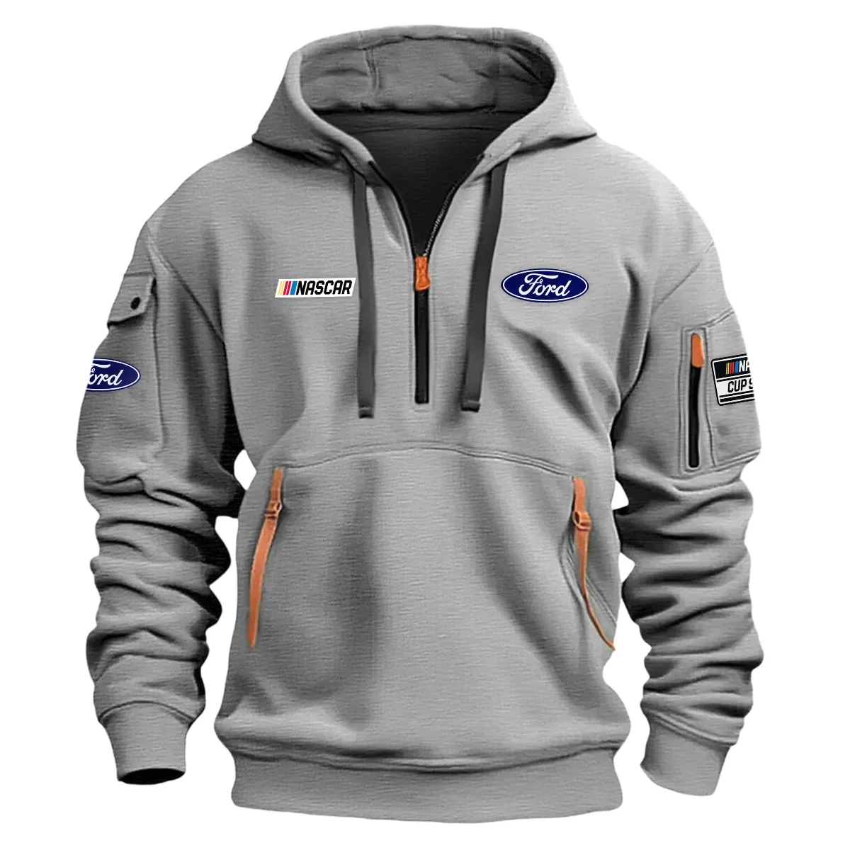 Ford Nascar Cup Series Color Gray Quarter Zip Hoodie