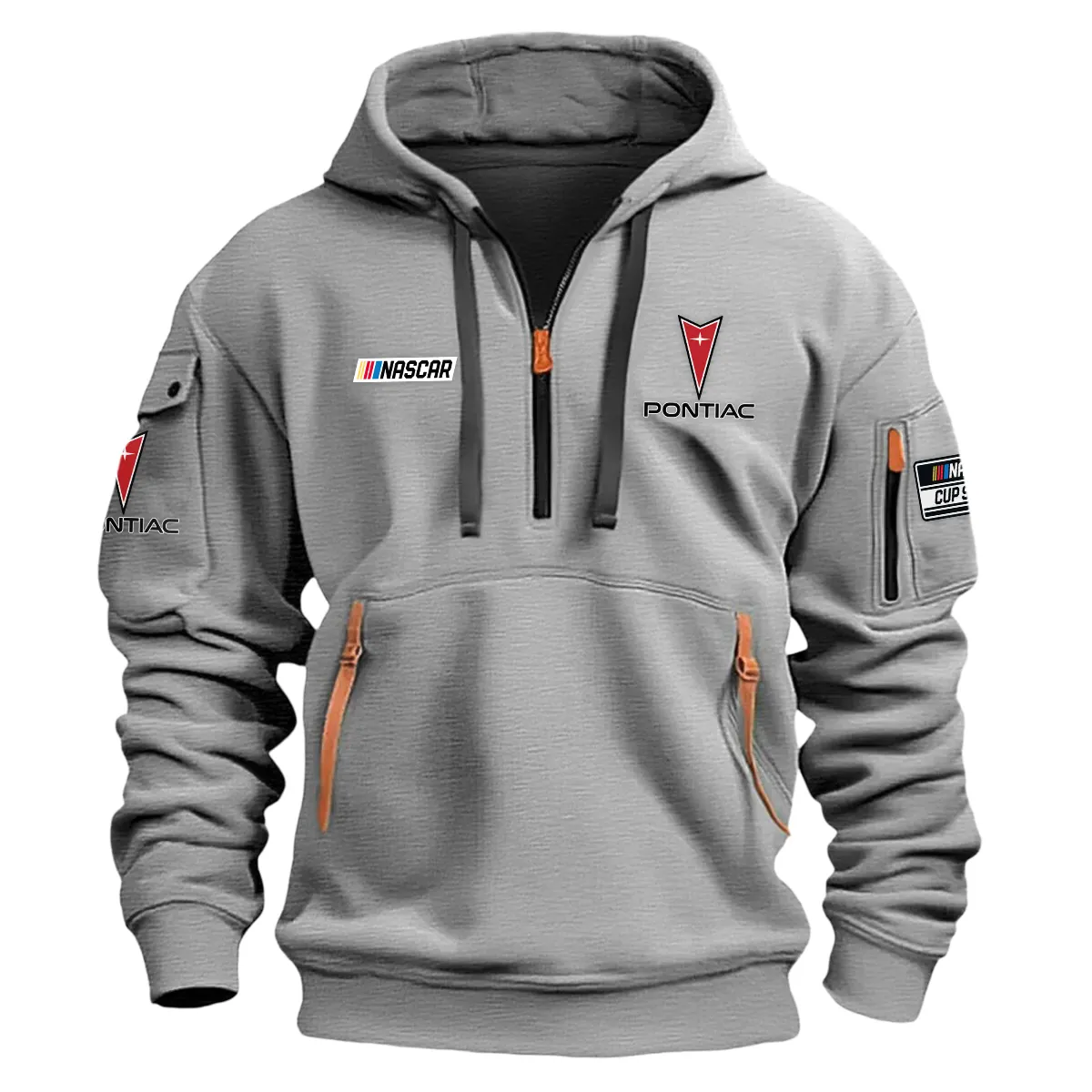 Pontiac Nascar Cup Series Color Gray Quarter Zip Hoodie