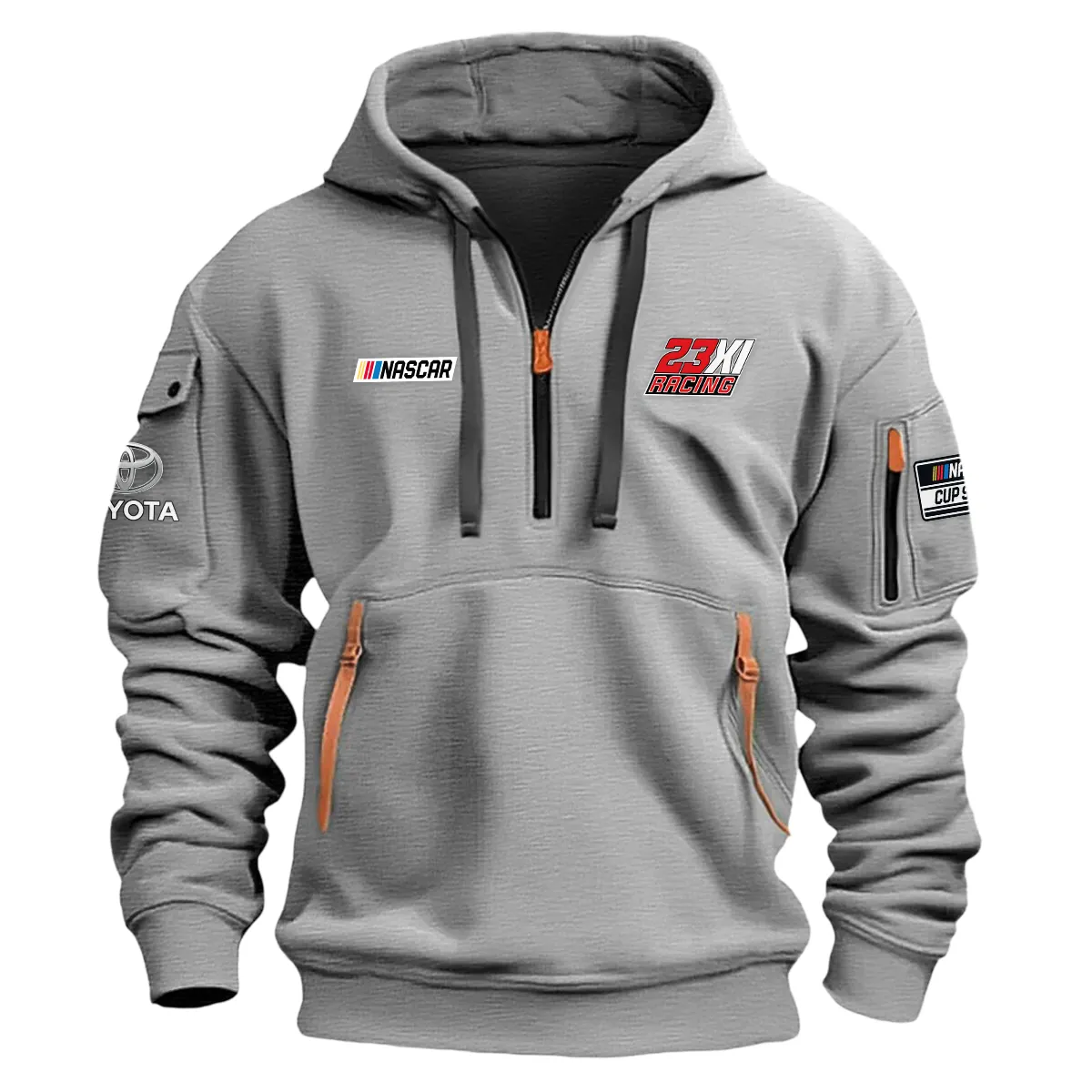 23Xi Racing Nascar Cup Series Color Gray Quarter Zip Hoodie
