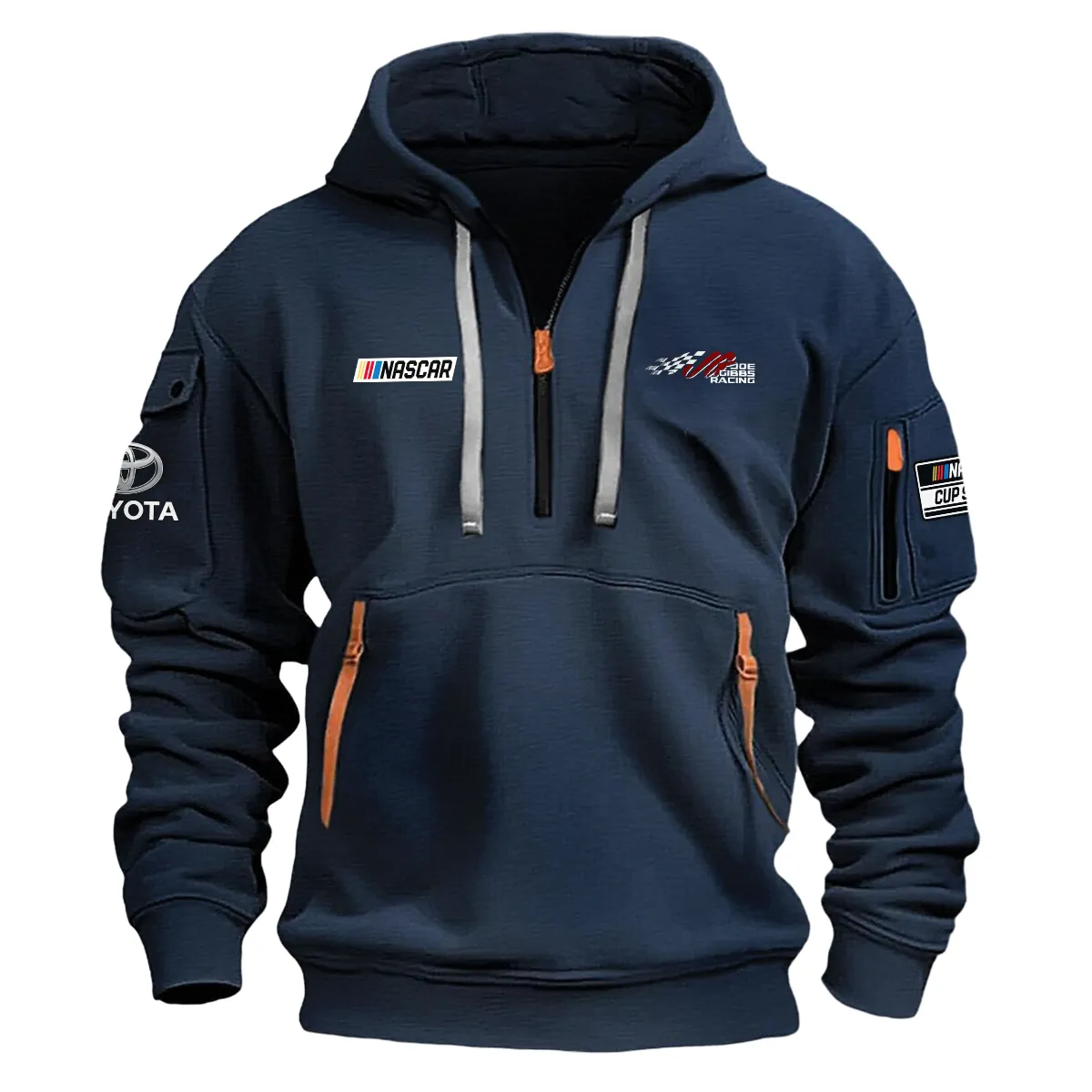 Joe Gibbs Racing Nascar Cup Series Color Navy Quarter Zip Hoodie
