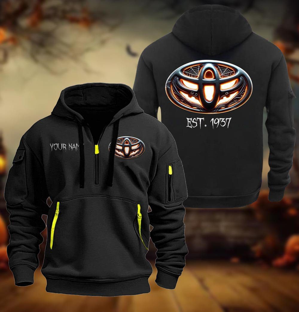 Toyota Halloween Style Spooky Season Quarter Zip Hoodie