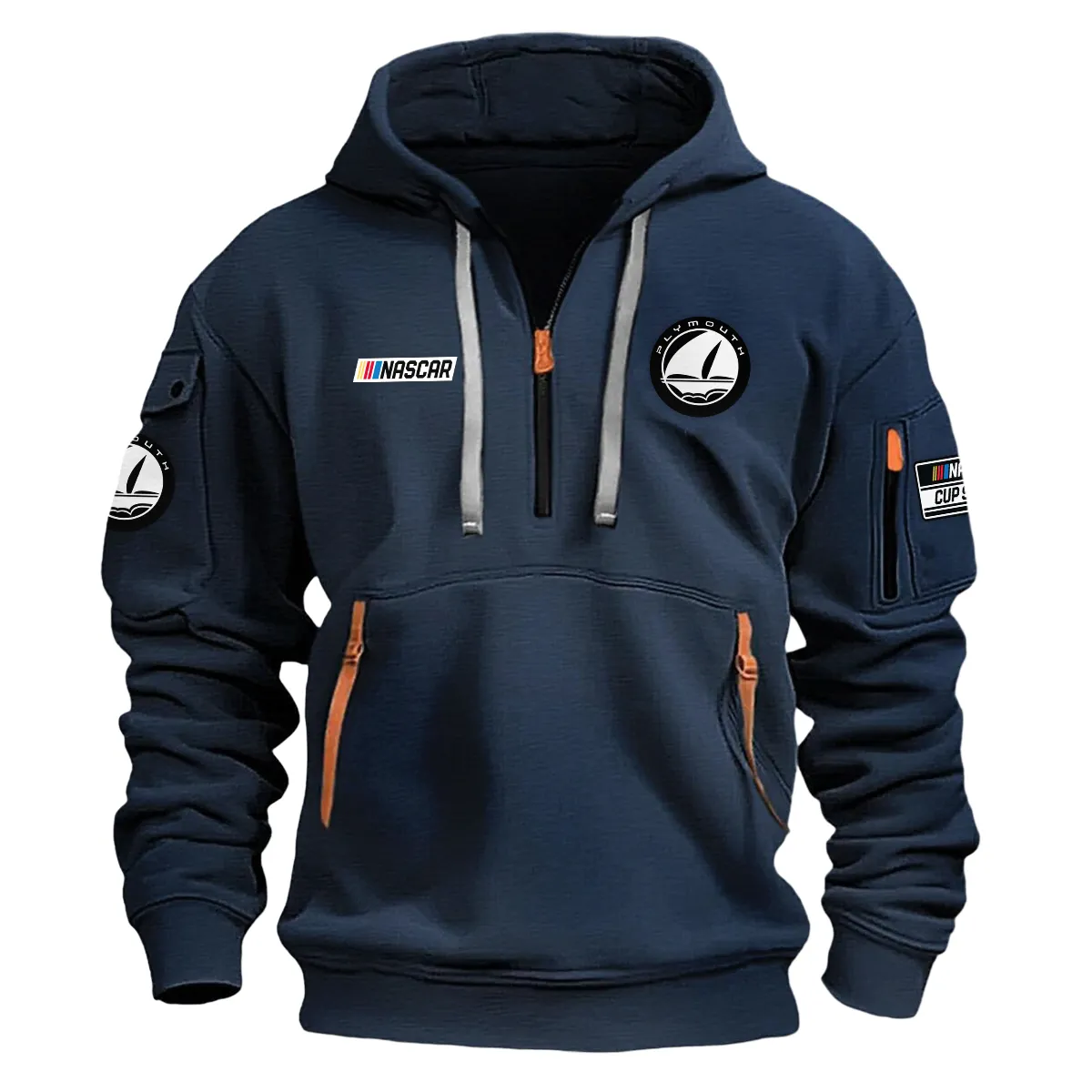 Plymouth Nascar Cup Series Color Navy Quarter Zip Hoodie