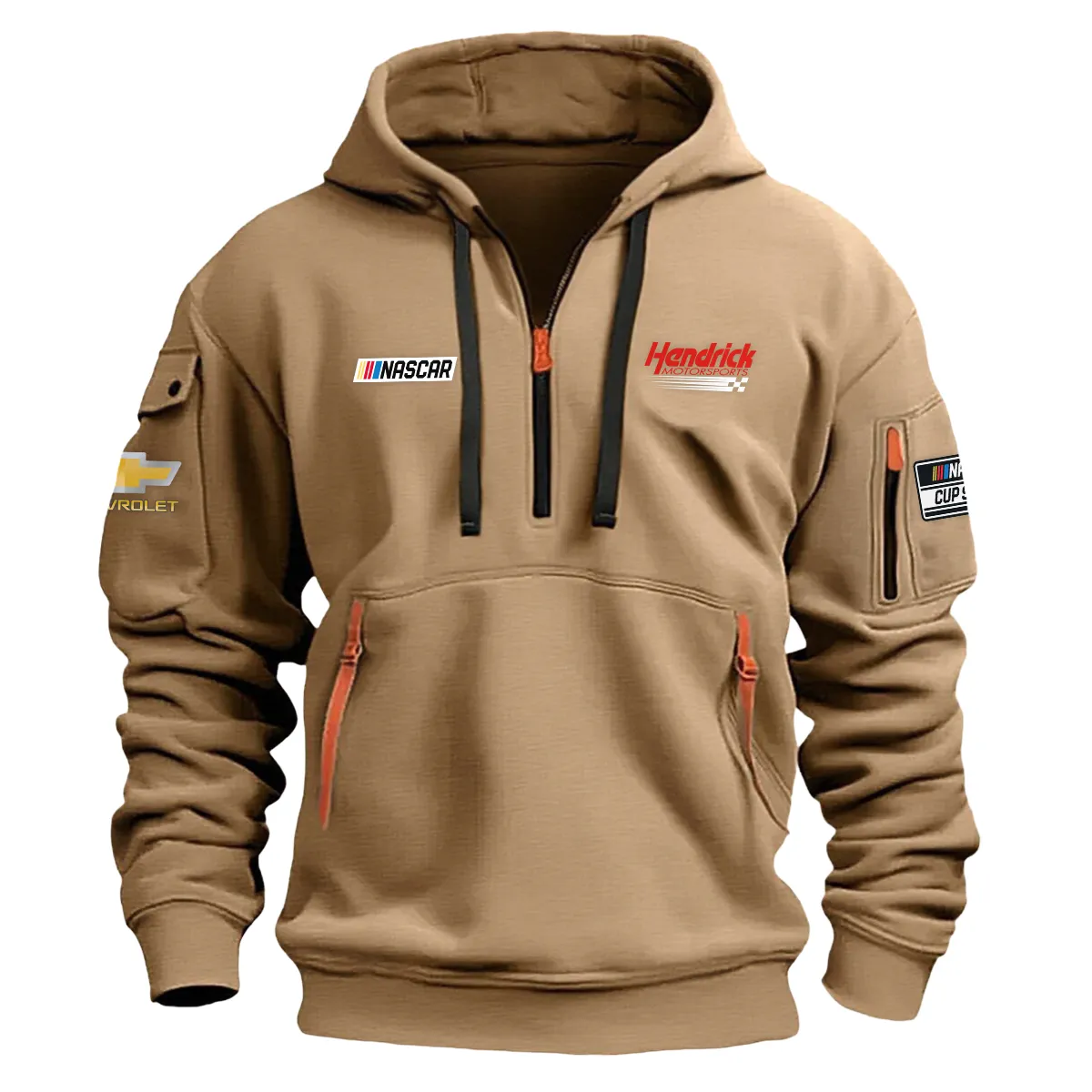 Hendrick Motorsports Nascar Cup Series Color Khaki Quarter Zip Hoodie