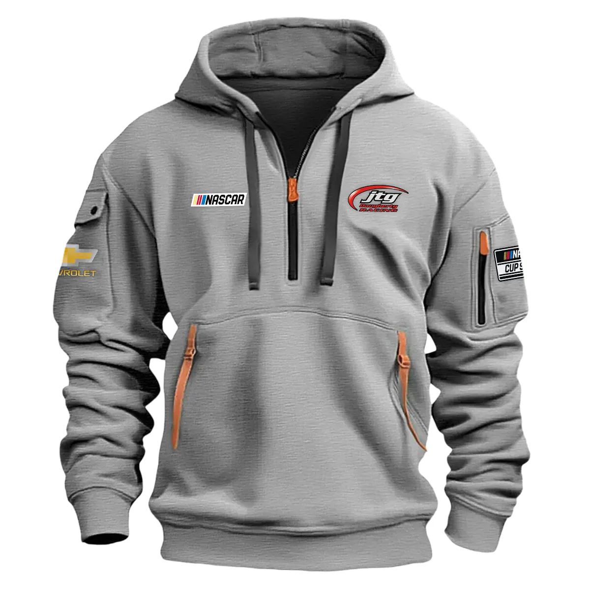 Jtg Daugherty Racing Nascar Cup Series Color Gray Quarter Zip Hoodie