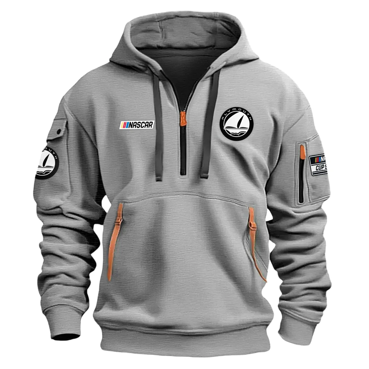 Plymouth Nascar Cup Series Color Gray Quarter Zip Hoodie