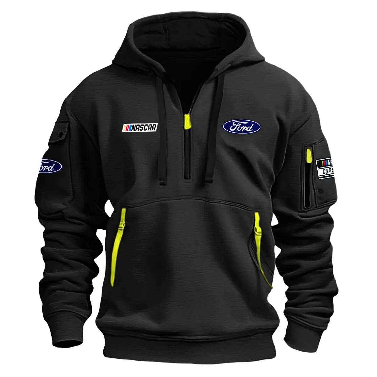 Ford Nascar Cup Series Color Black Quarter Zip Hoodie
