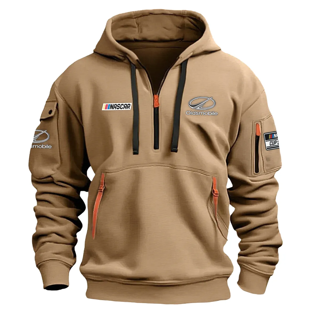 Oldsmobile Nascar Cup Series Color Khaki Quarter Zip Hoodie